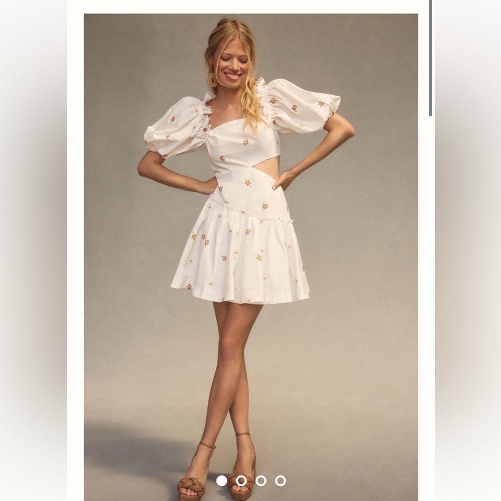 En Saison Square-Neck Puff-Sleeve Dress Anthropologie